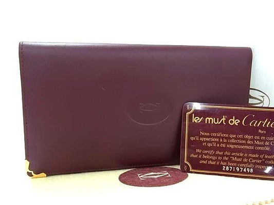 Cartier Leather Wallet Bordeaux