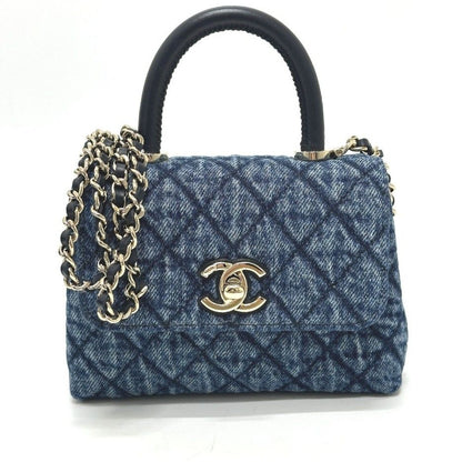 Chanel Shoulder Bag Coco Handle Mini Washed Denim Blue