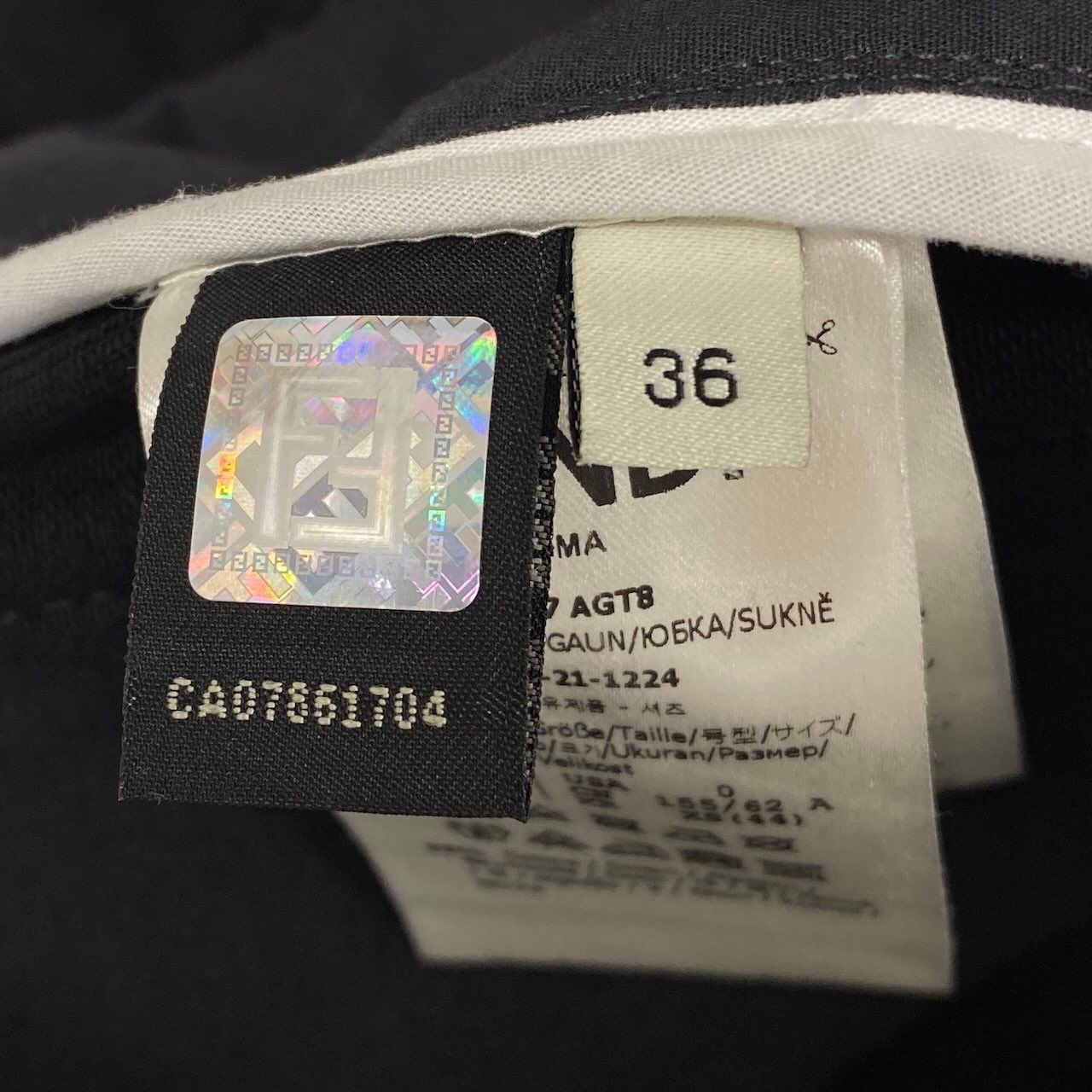 Fendi Tight Mini Skirt Cotton 36 Black — view 8