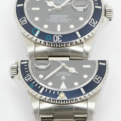 Rolex Submariner Date Number Aging Blue Gray Bezel SS Tritium Black Dial — view 8