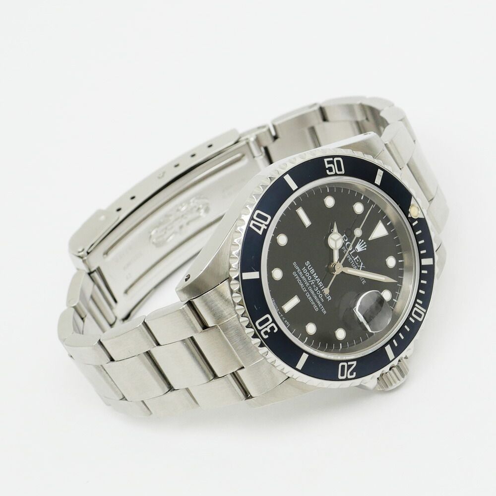 Rolex Submariner Date Number Aging Blue Gray Bezel SS Tritium Black Dial — view 2