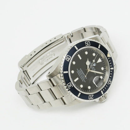 Rolex Submariner Date Number Aging Blue Gray Bezel SS Tritium Black Dial — view 2