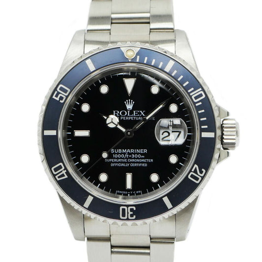 Rolex Submariner Date Number Aging Blue Gray Bezel SS Tritium Black Dial