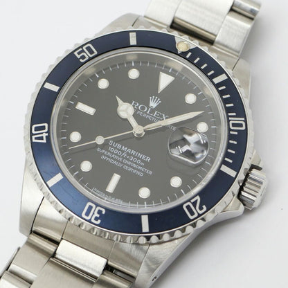 Rolex Submariner Date Number Aging Blue Gray Bezel SS Tritium Black Dial — view 4