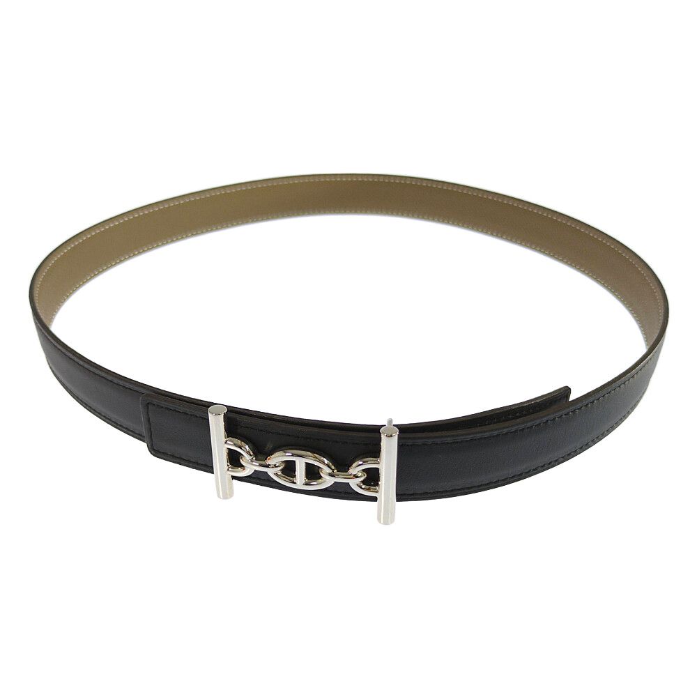 Hermes 75 Sbule Etoupe leto Black Belt — view 2