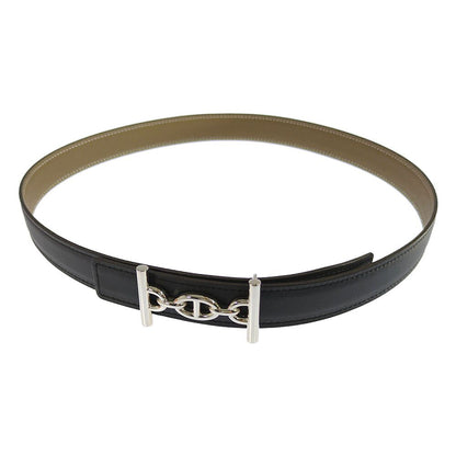 Hermes 75 Sbule Etoupe leto Black Belt — view 2