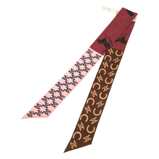 Celine Silk Triomphe Scarf Pink