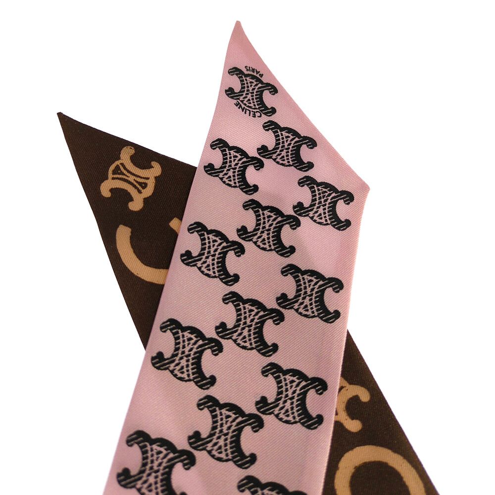 Celine Silk Triomphe Scarf Pink — view 4