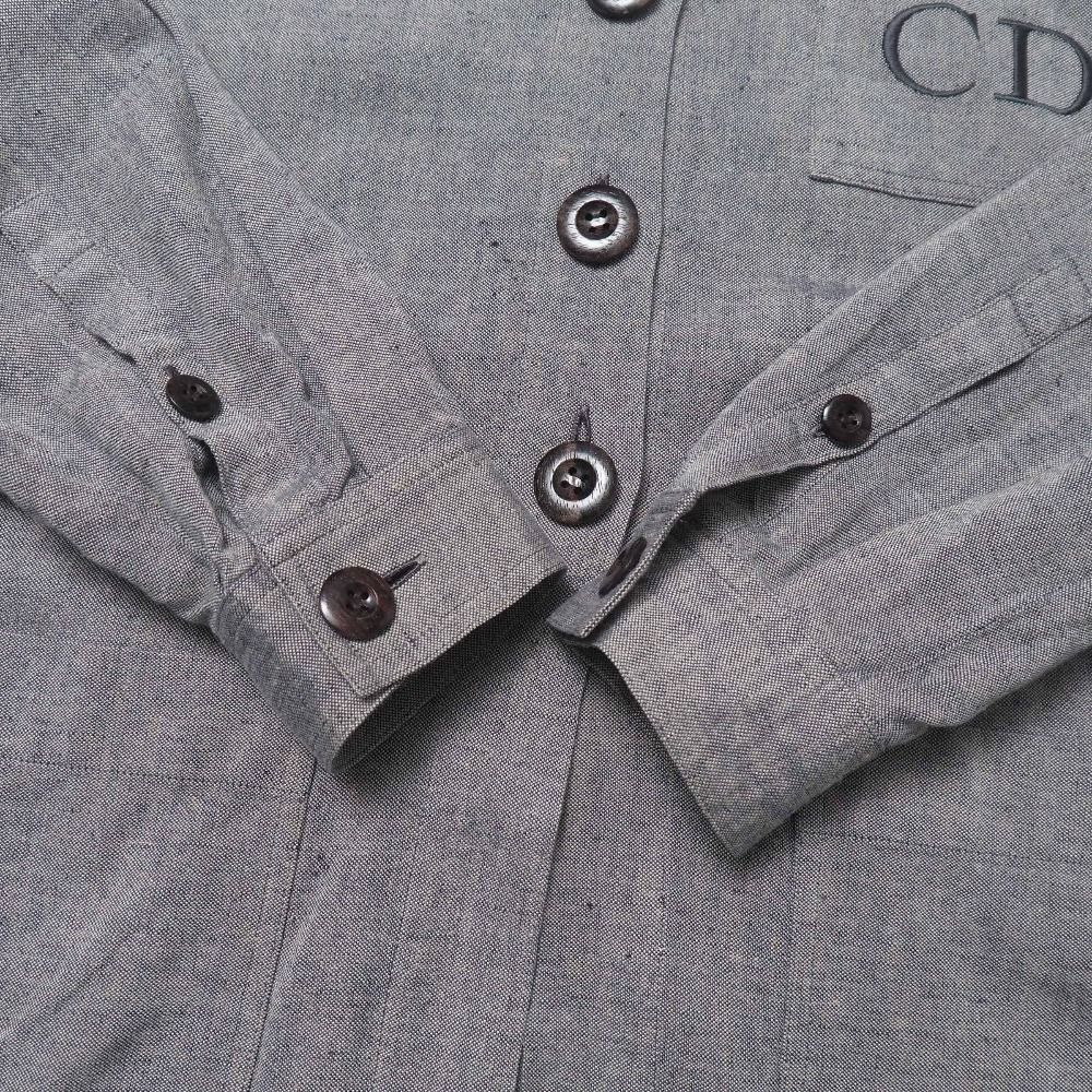 Dior Vintage Collarless Jacket CD Logo Embroidery Shirt — view 5