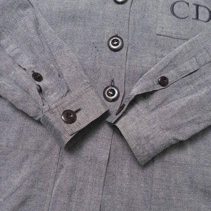 Dior Vintage Collarless Jacket CD Logo Embroidery Shirt — view 5