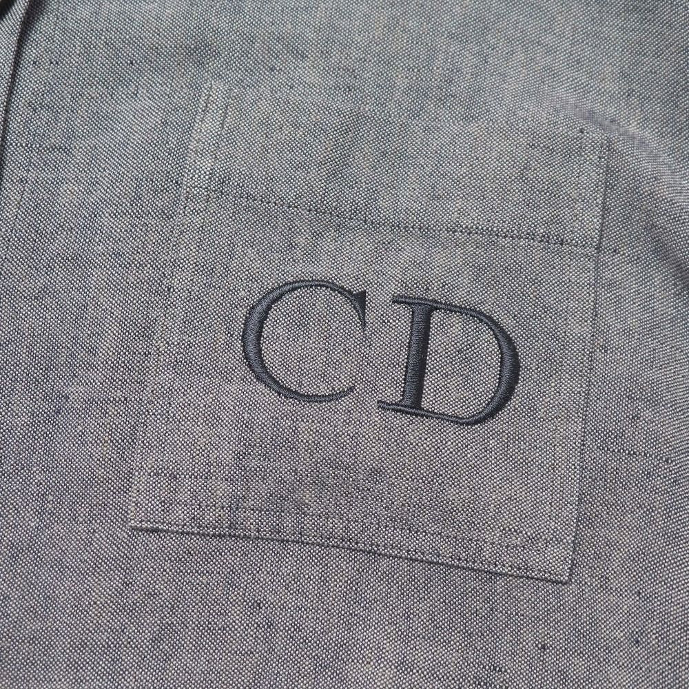 Dior Vintage Collarless Jacket CD Logo Embroidery Shirt — view 4