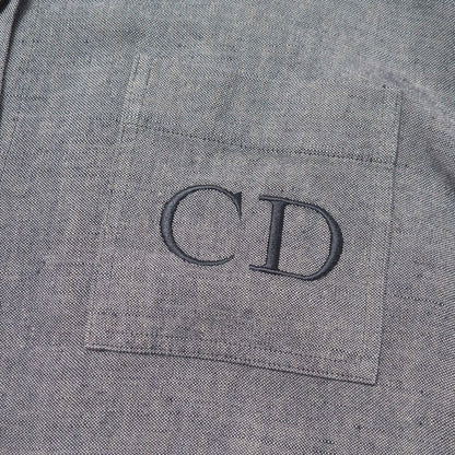 Dior Vintage Collarless Jacket CD Logo Embroidery Shirt — view 4