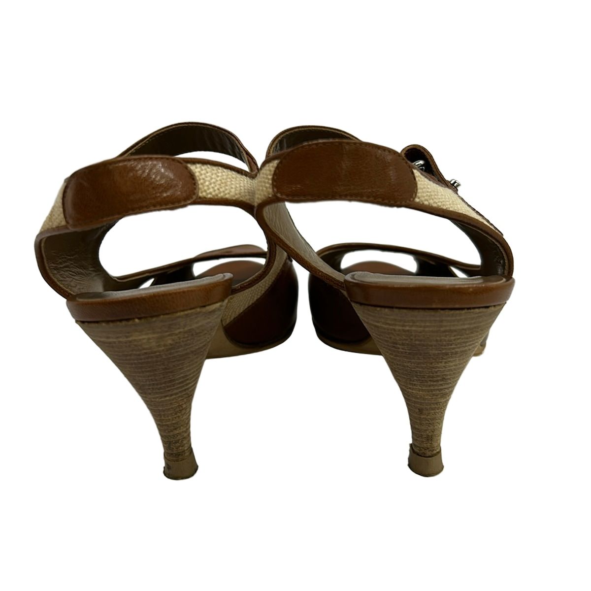 Hermes 36.5 LadyDa Ninebrown Beige Linen Leather — view 3