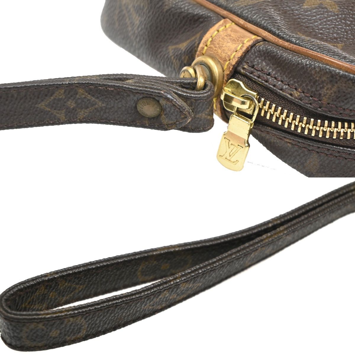 Louis Vuitton Marly Dragonne Clutch Brown Monogram Leather — view 9
