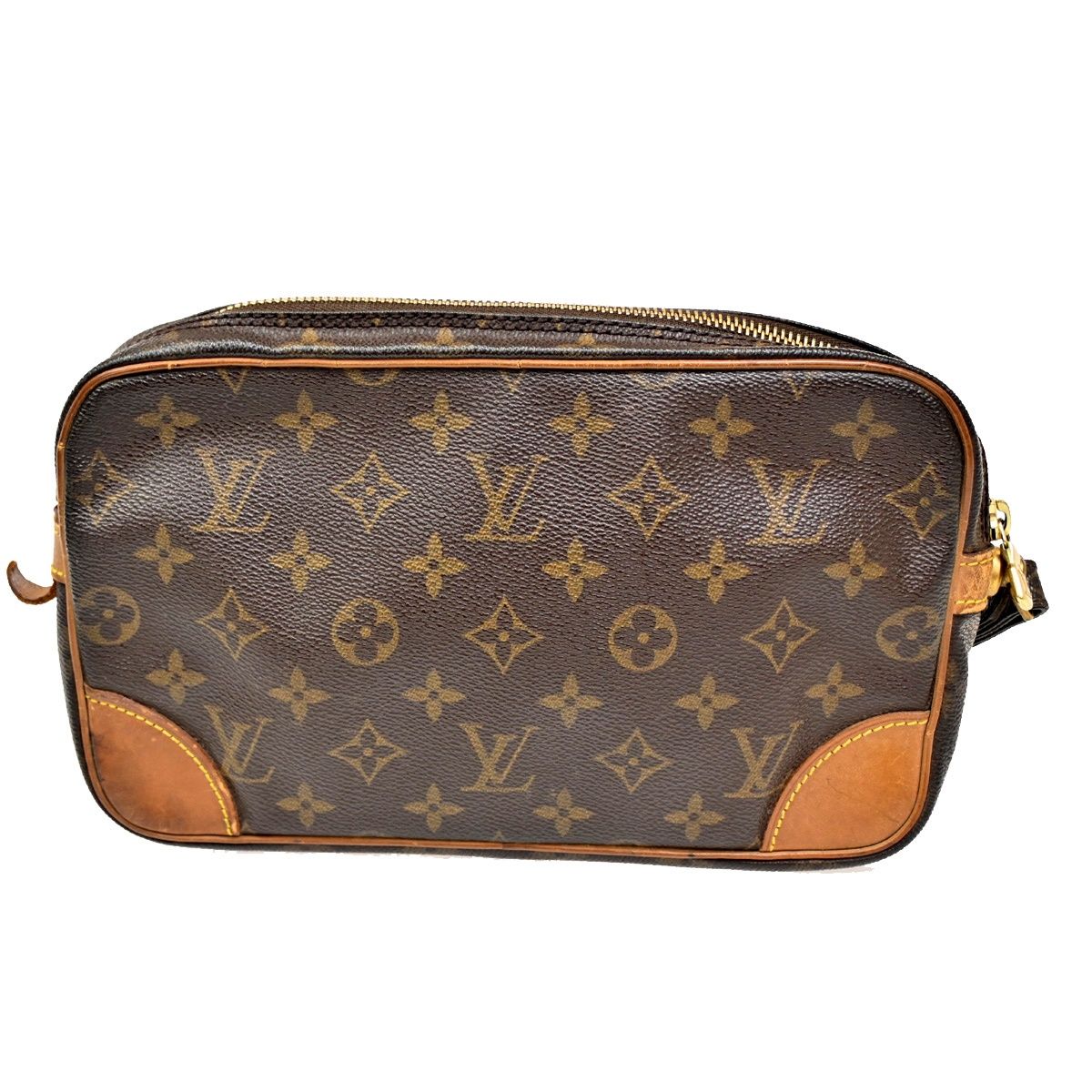 Louis Vuitton Marly Dragonne Clutch Brown Monogram Leather — view 3
