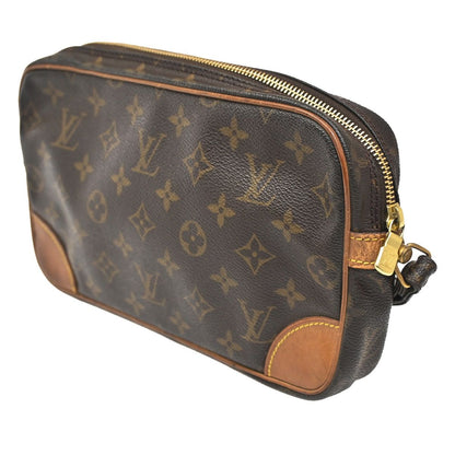 Louis Vuitton Marly Dragonne Clutch Brown Monogram Leather — view 4