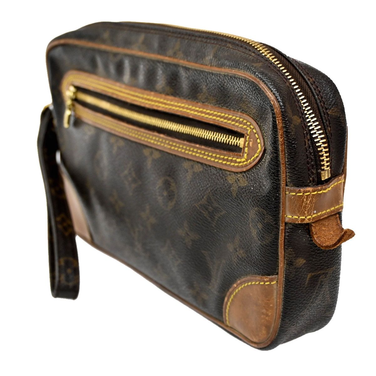 Louis Vuitton Marly Dragonne Clutch Brown Monogram Leather — view 2