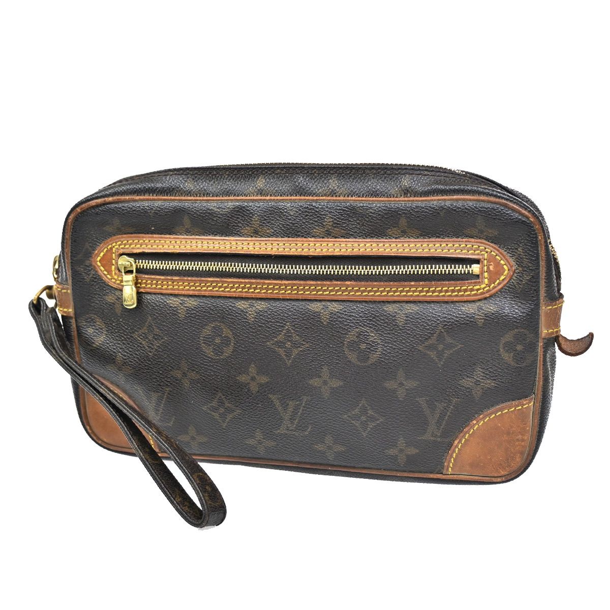 Louis Vuitton Marly Dragonne Clutch Brown Monogram Leather