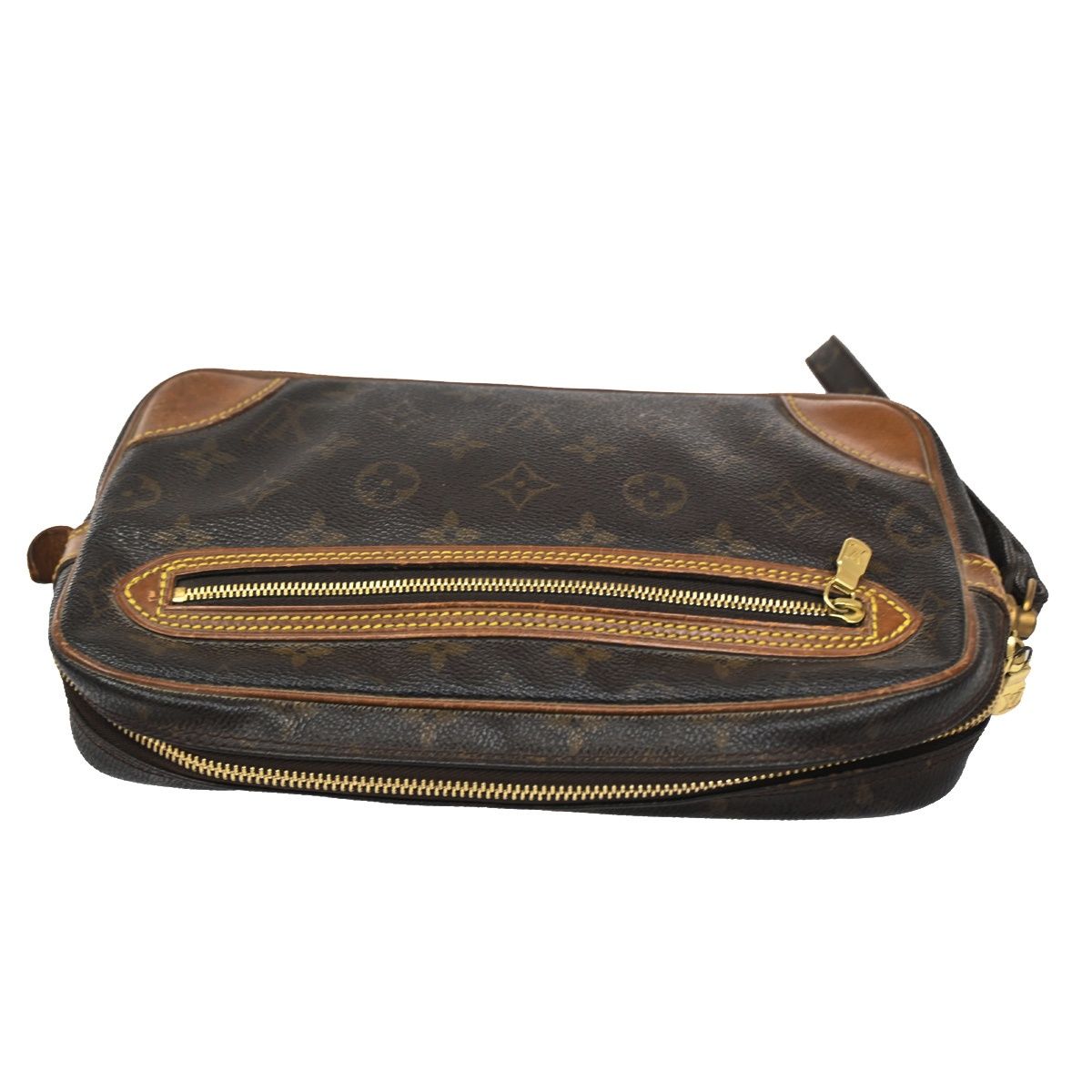 Louis Vuitton Marly Dragonne Clutch Brown Monogram Leather — view 5