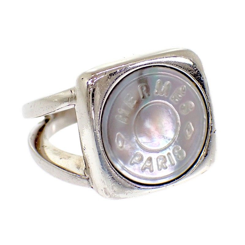Hermes Corozo Series Rin Available Metal Shell Ring — view 2