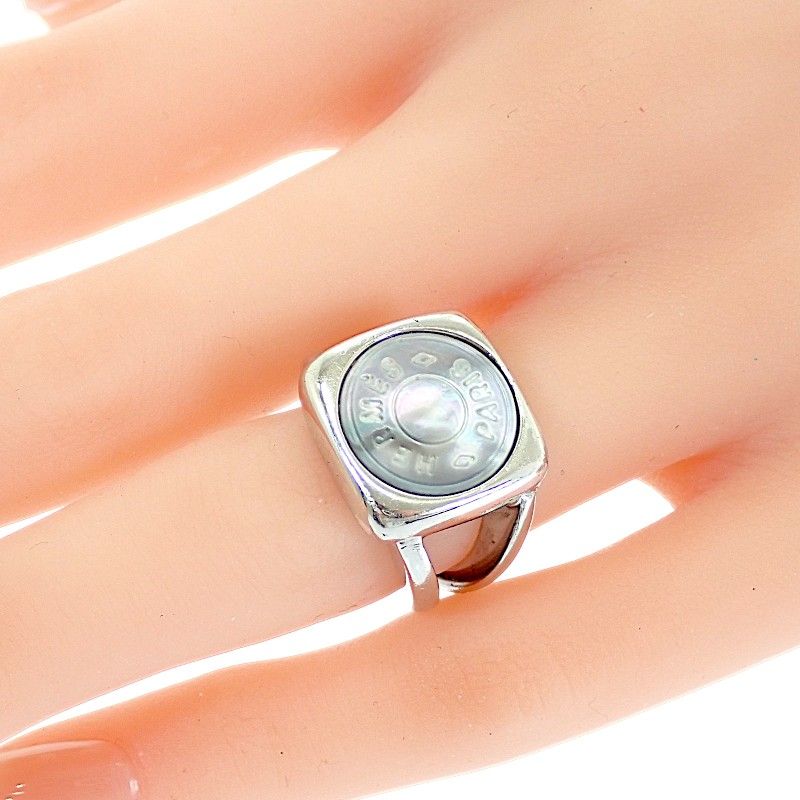 Hermes Corozo Series Rin Available Metal Shell Ring