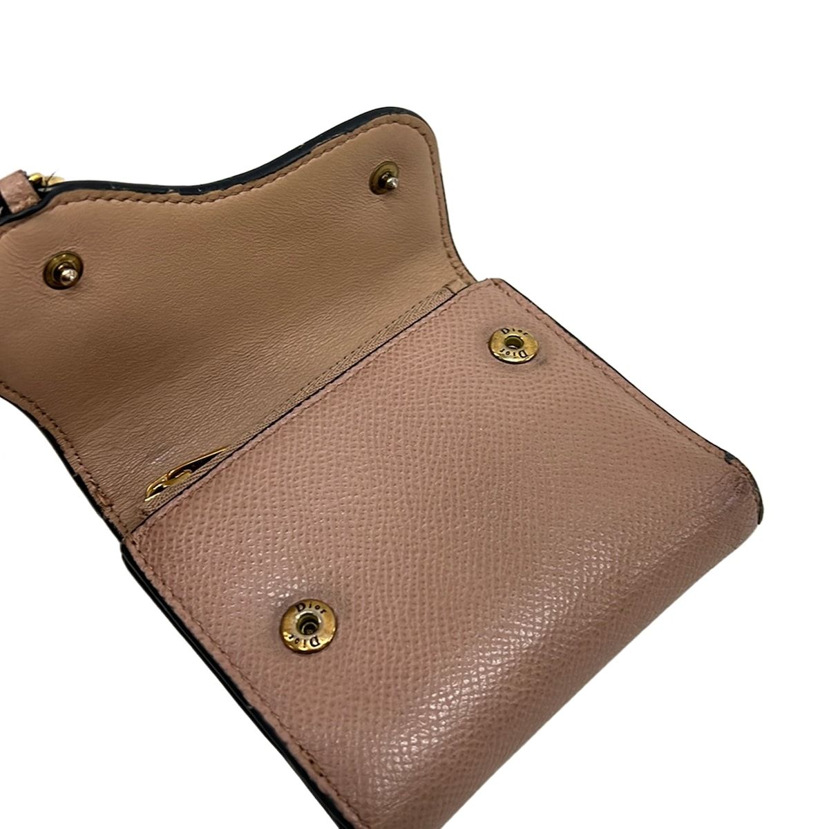 Dior reto Pink Beige Leather Wallet — view 3