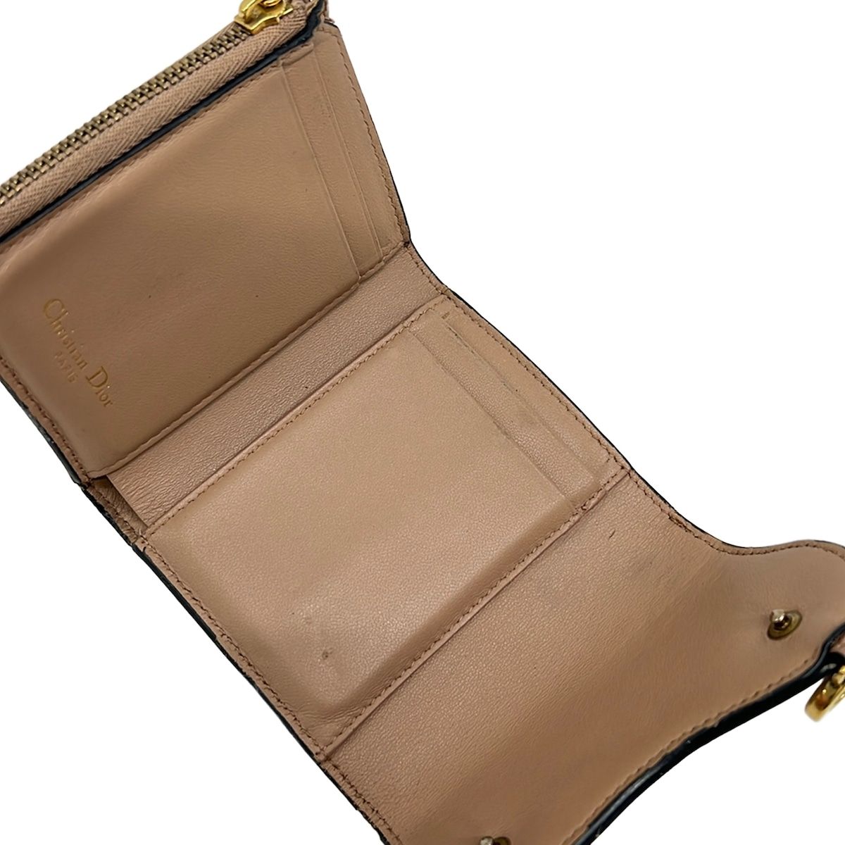 Dior reto Pink Beige Leather Wallet — view 4
