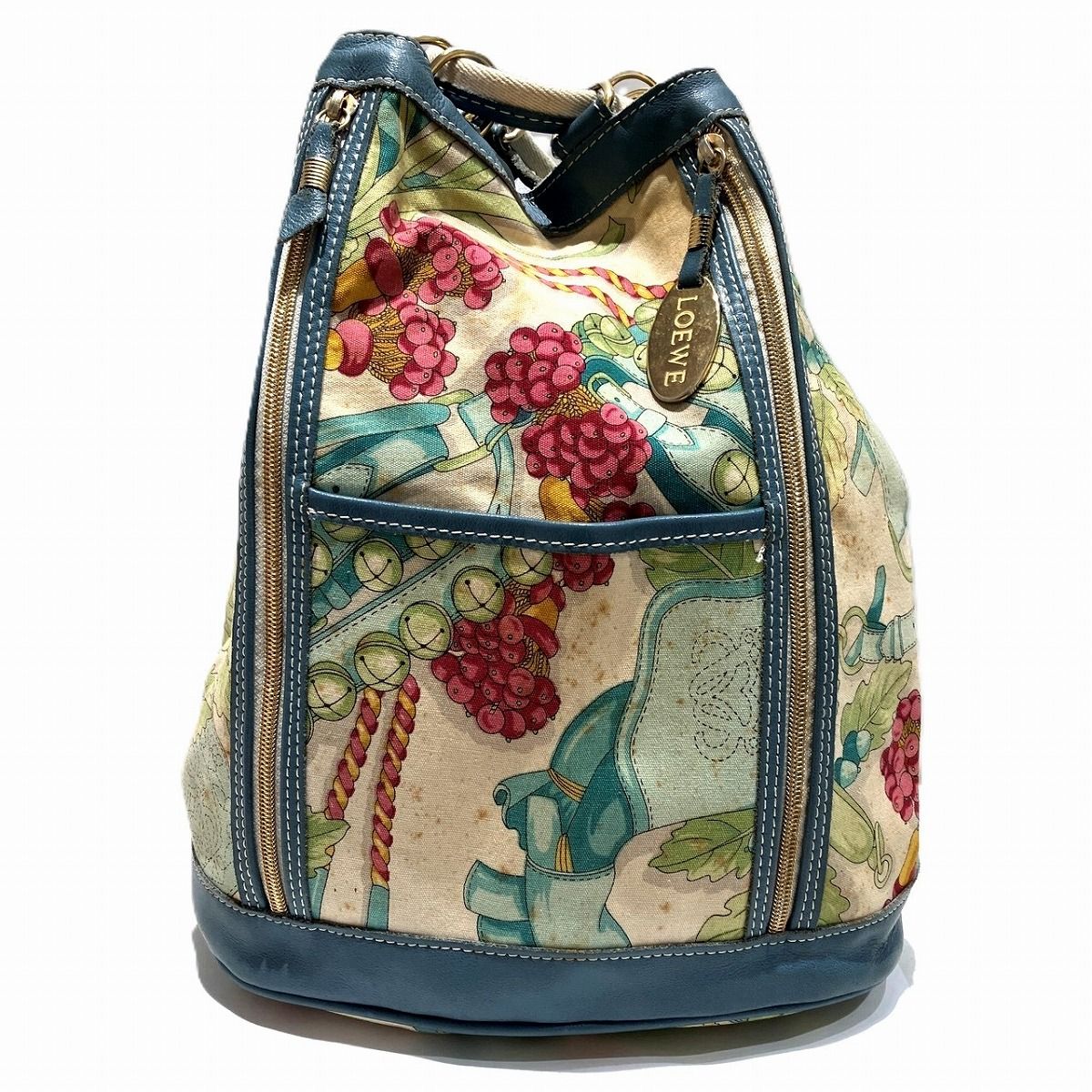 Loewe Botanical Backpack Canvas Leather