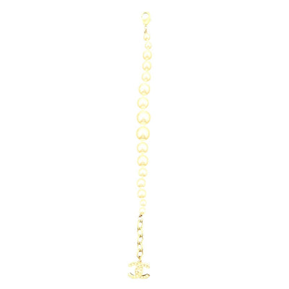 Chanel Faux Pearl Rhinestone Costume CC Logo Bracelet — view 8