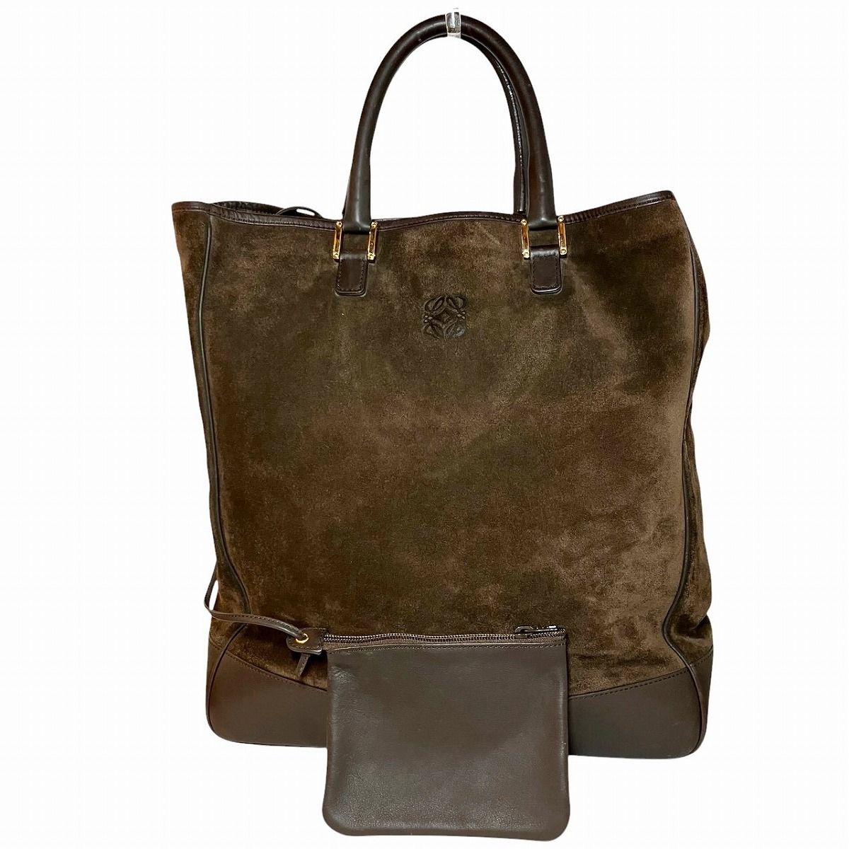 Loewe Anagram Tote Suede Leather