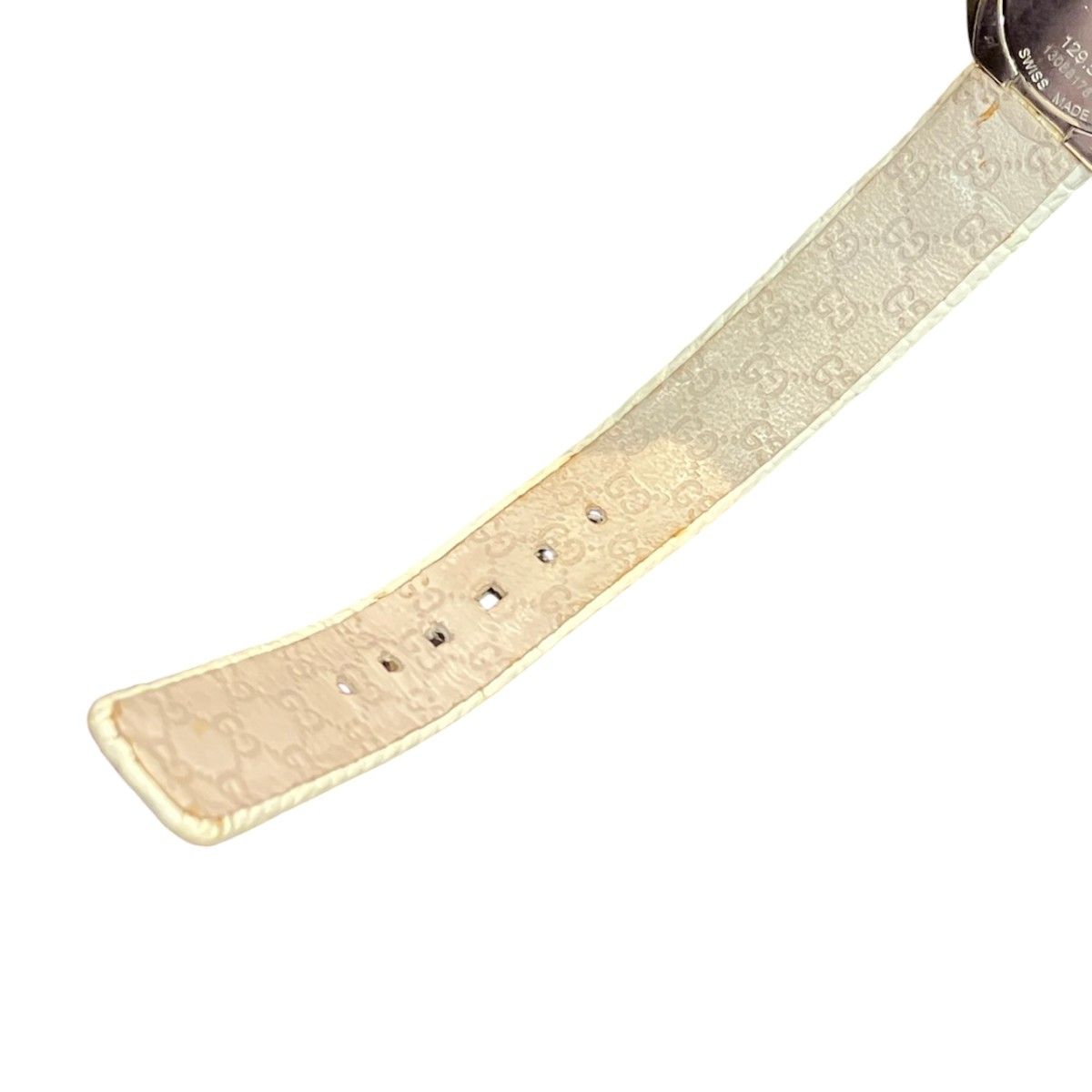 Gucci Horsebit Watch SS Leather Quartz White Shell Dial 129.5 — view 8
