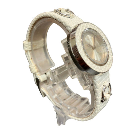 Gucci Horsebit Watch SS Leather Quartz White Shell Dial 129.5 — view 3