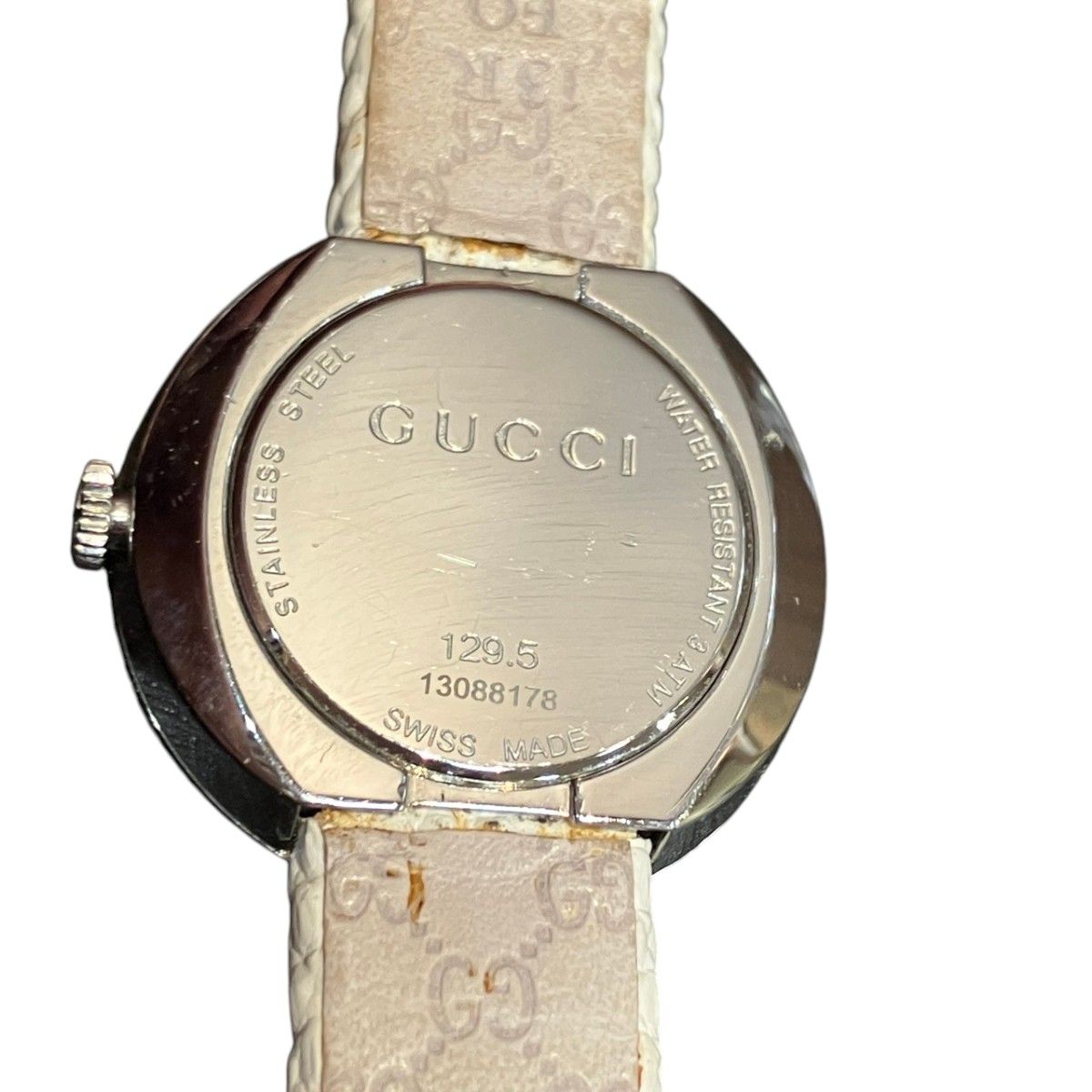 Gucci Horsebit Watch SS Leather Quartz White Shell Dial 129.5 — view 5