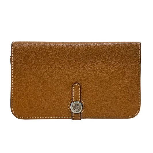 Hermes Wallet Dogon GM Gold Silver