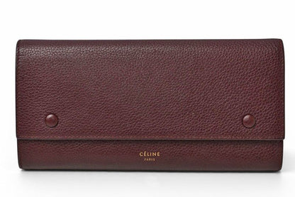 Celine Wallet Large Flap Multi Function Wine
