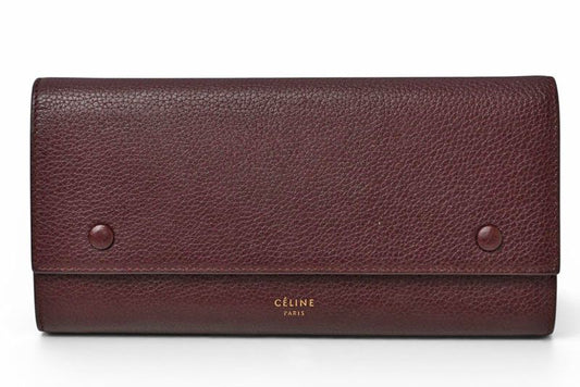 Celine Wallet Large Flap Multi Function Wine