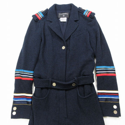 Chanel 08c Airplane Button Tweed Jumps All in One Navy 36 — view 3