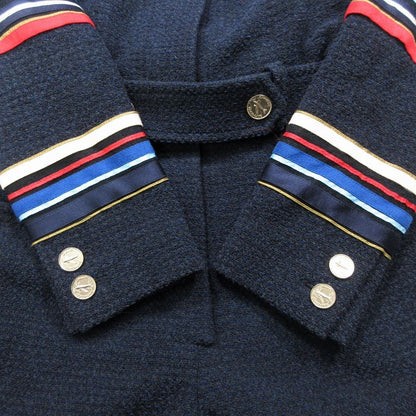 Chanel 08c Airplane Button Tweed Jumps All in One Navy 36 — view 5
