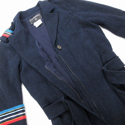 Chanel 08c Airplane Button Tweed Jumps All in One Navy 36 — view 8