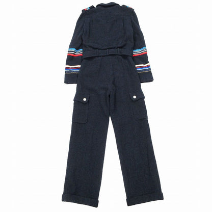 Chanel 08c Airplane Button Tweed Jumps All in One Navy 36 — view 2