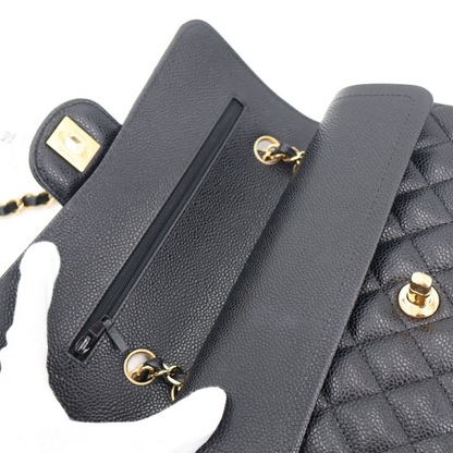 Chanel Quilted Caviar Leather Shoulder Shoulder Bag — view 9