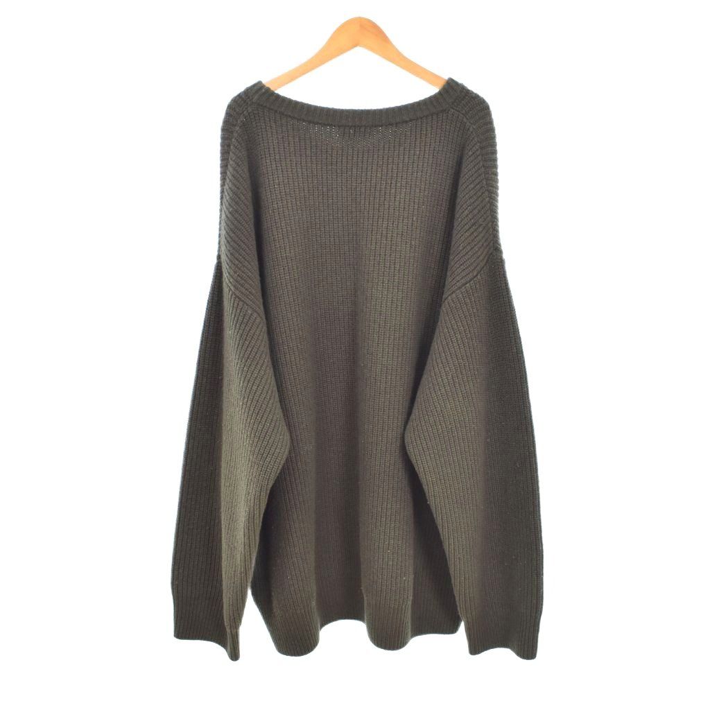 Celine Seri Knit Sweater Reopa Depattern Logo XL Khaki — view 2