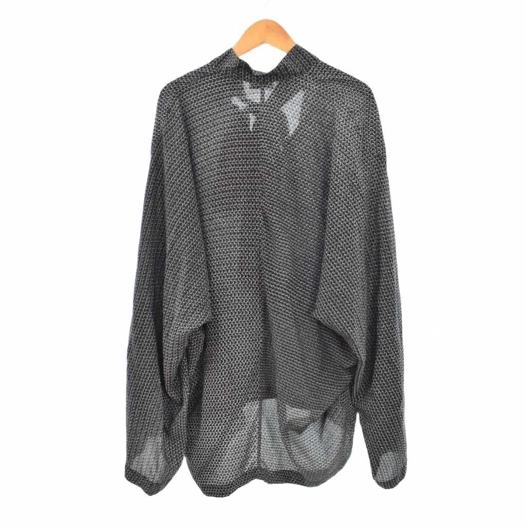 Balenciaga All Over Pattern Silk 38 Black T-Shirt — view 2