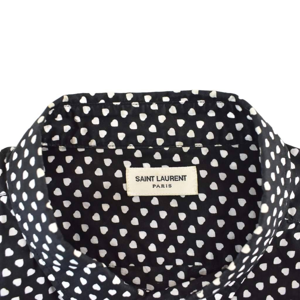 Saint Laurent Paris Heart Pattern 40 Black Shoulder Bag — view 6