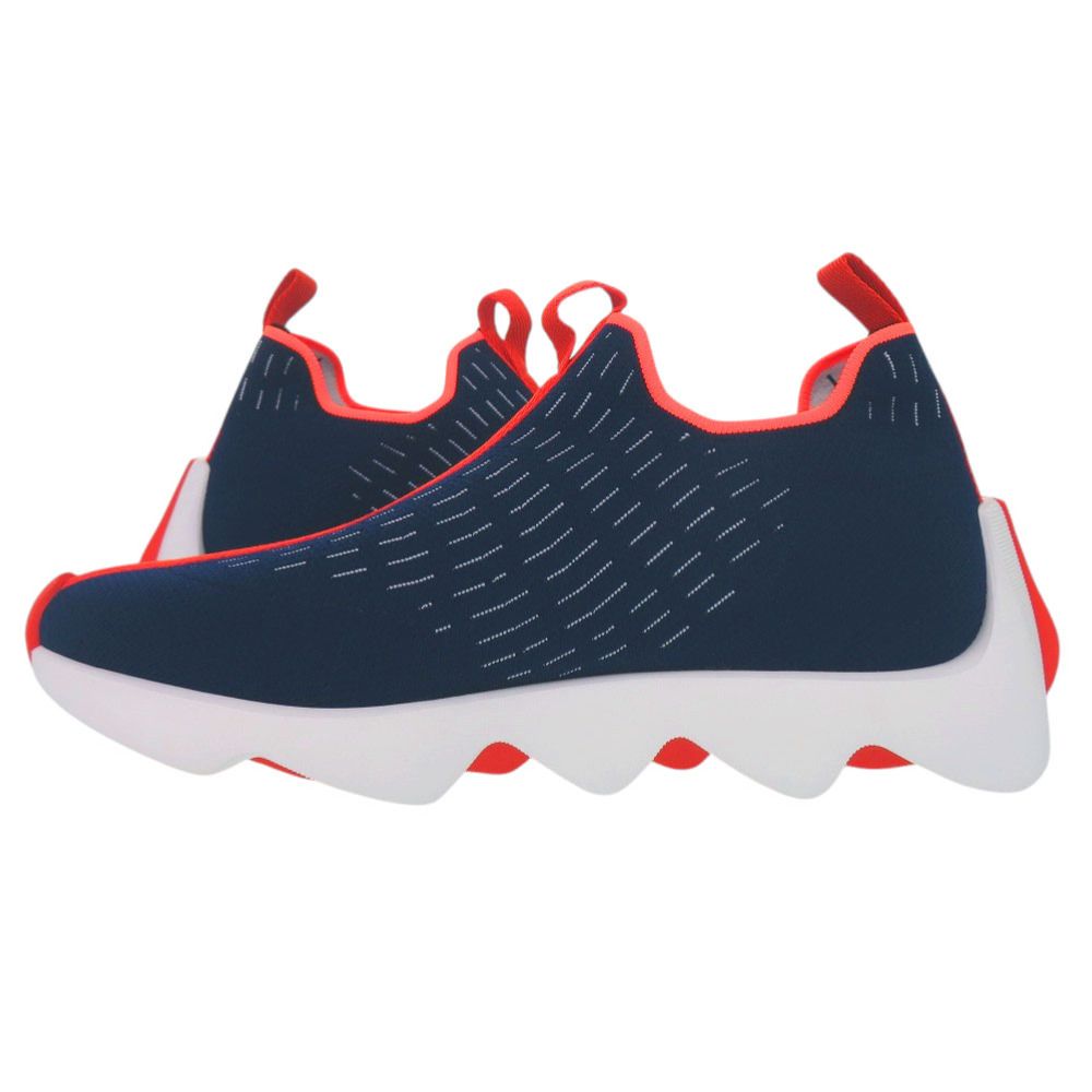 Hermes Cles Eclair Logo Knit Navy Orange White Sneakers Shoes — view 5
