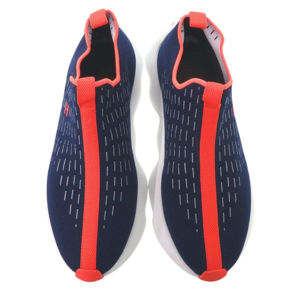 Hermes Cles Eclair Logo Knit Navy Orange White Sneakers Shoes — view 3
