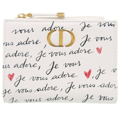 Dior Dio Heart Leather White Wallet