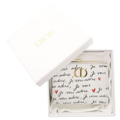 Dior Dio Heart Leather White Wallet — view 2