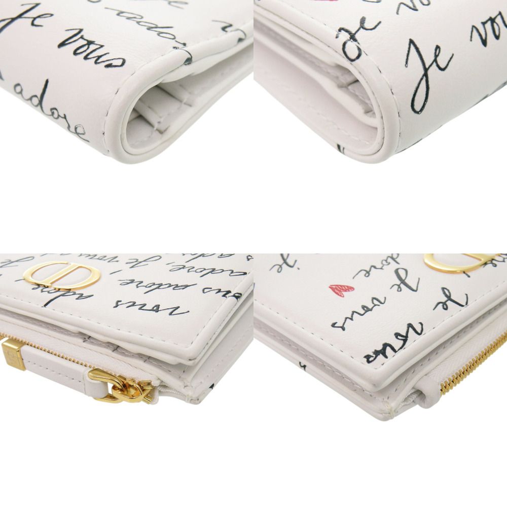 Dior Dio Heart Leather White Wallet — view 4
