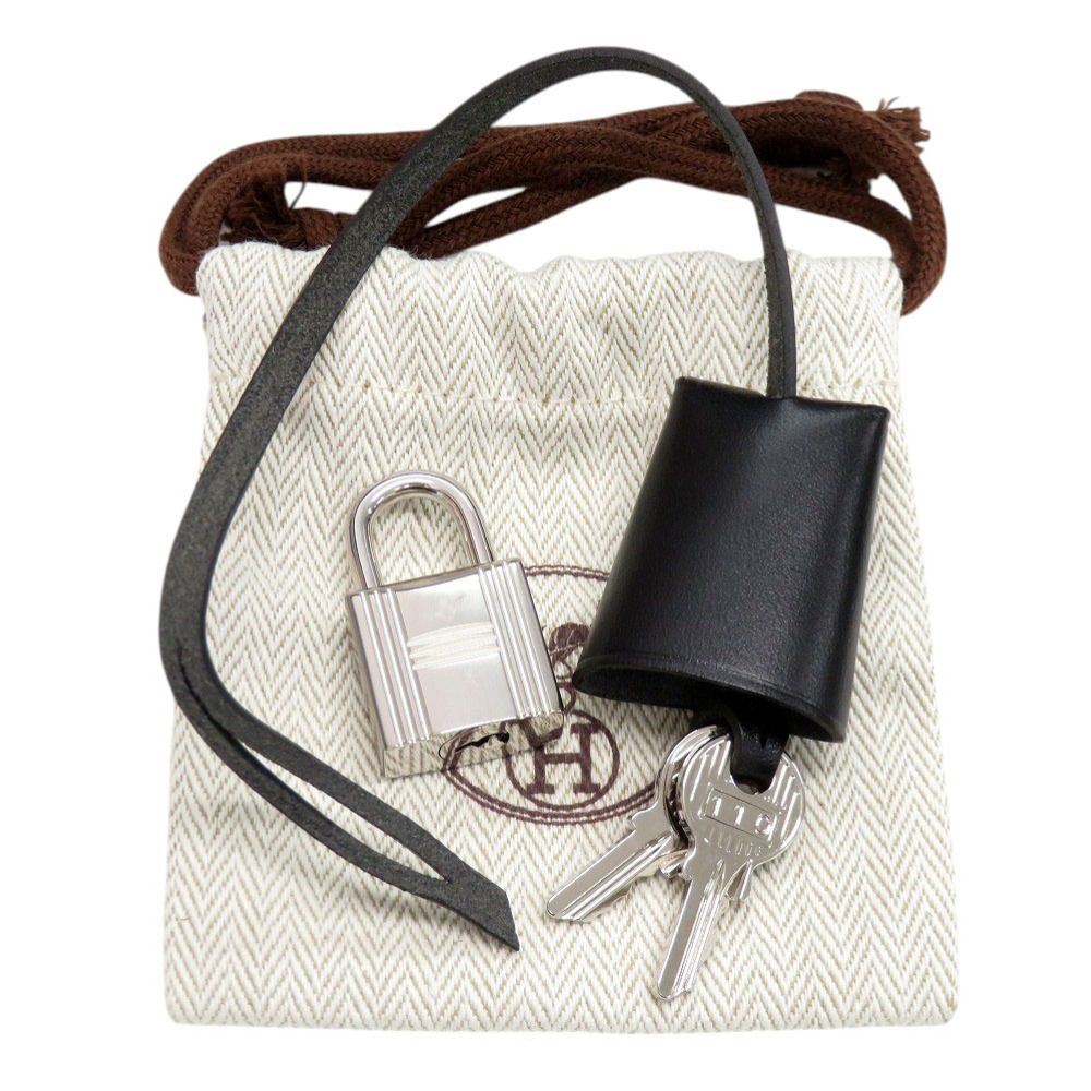 Hermes Herbag Clochette Cadena Key Leather Black Key Holder — view 2